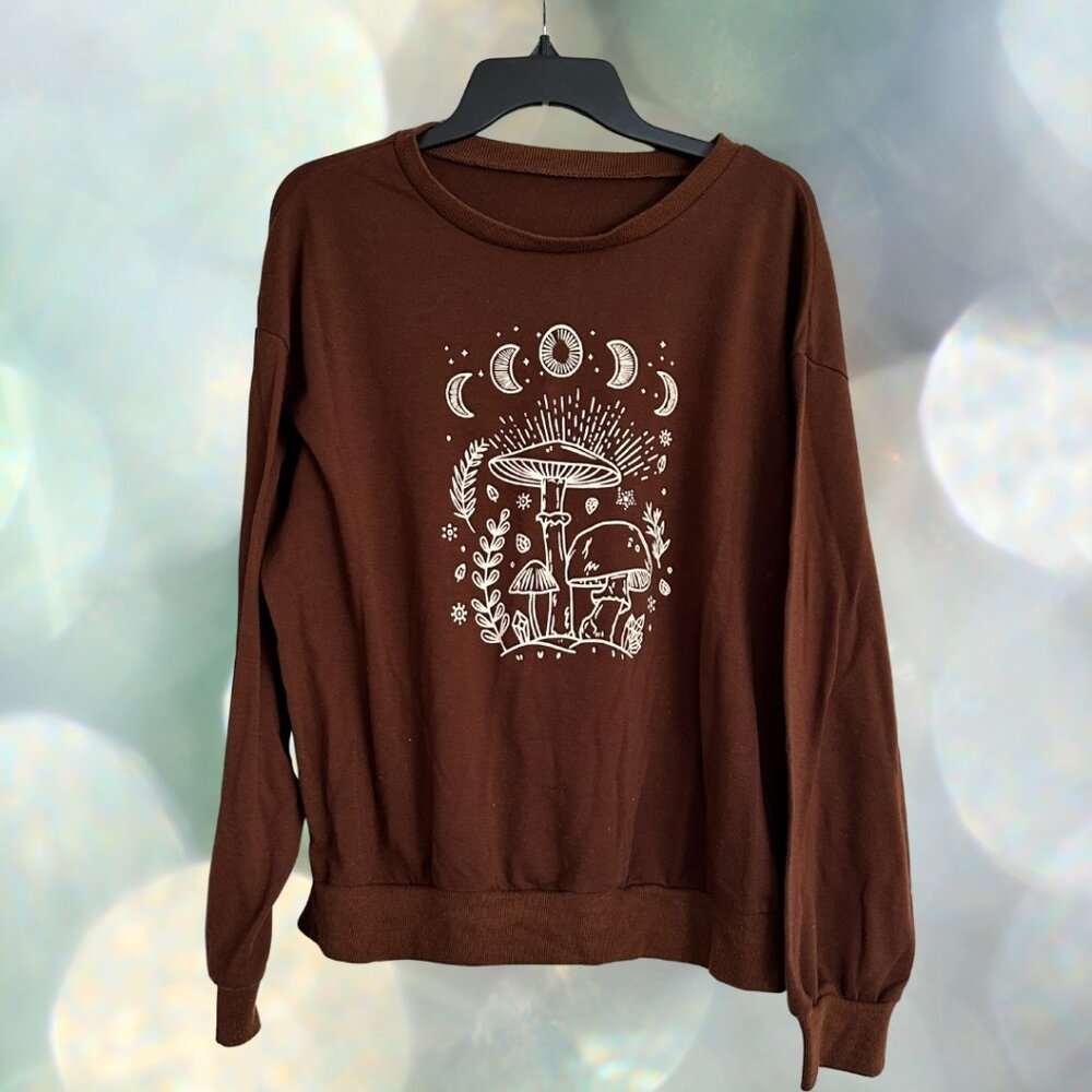 Brown Magical Mushroom Crewneck